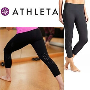 Athleta, Women’s Power Through‎ Mesh Capri in Black